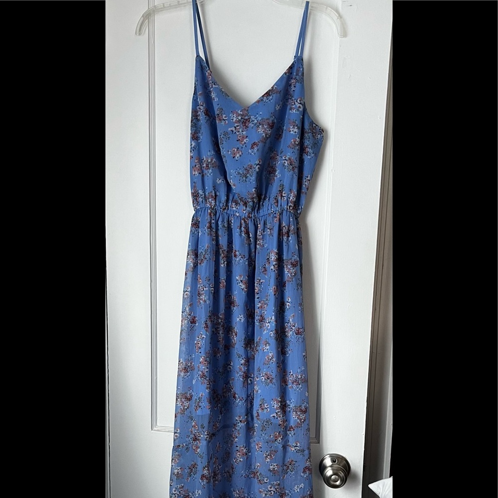 Abercrombie & Fitch Light Blue/Periwinkle Floral Maxi Dress